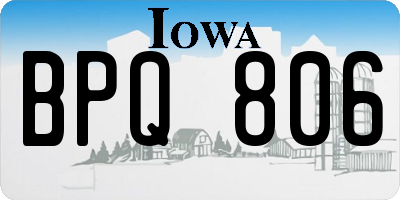 IA license plate BPQ806