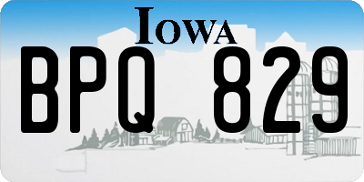 IA license plate BPQ829