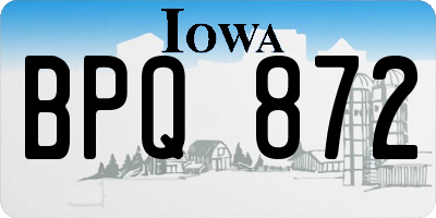 IA license plate BPQ872