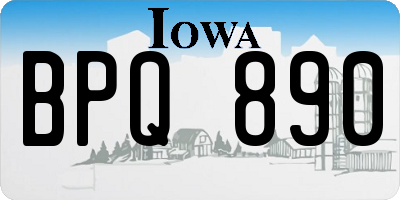 IA license plate BPQ890