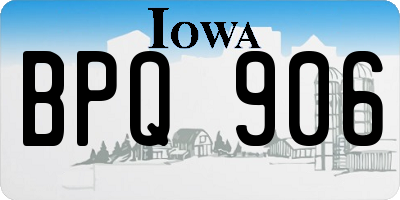 IA license plate BPQ906