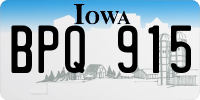 IA license plate BPQ915