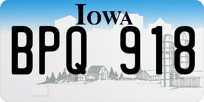 IA license plate BPQ918