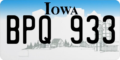 IA license plate BPQ933