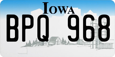 IA license plate BPQ968