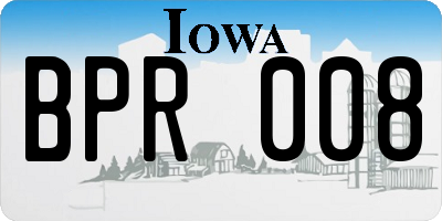 IA license plate BPR008