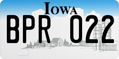 IA license plate BPR022