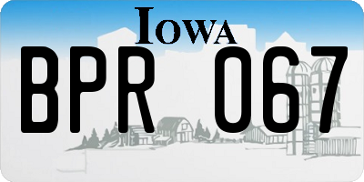 IA license plate BPR067