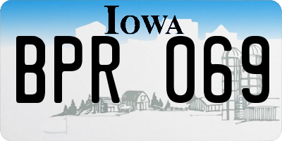 IA license plate BPR069