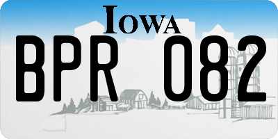 IA license plate BPR082