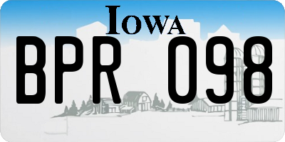 IA license plate BPR098