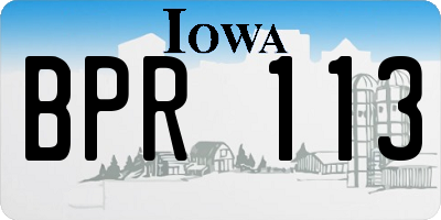 IA license plate BPR113