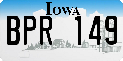 IA license plate BPR149