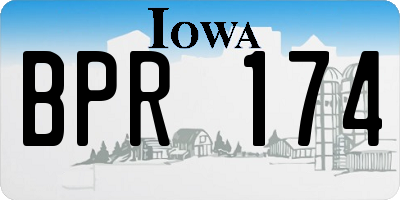 IA license plate BPR174