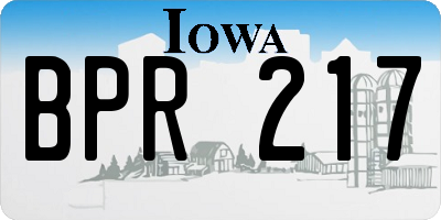 IA license plate BPR217