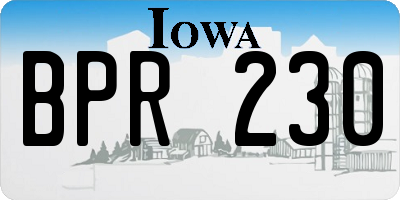 IA license plate BPR230