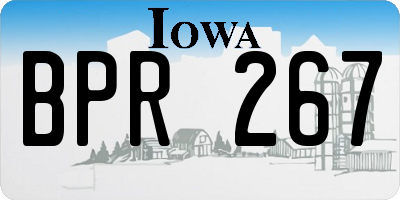 IA license plate BPR267