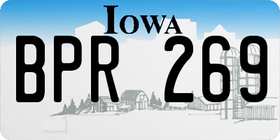 IA license plate BPR269