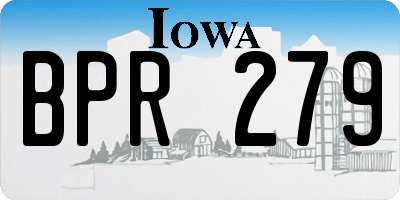 IA license plate BPR279