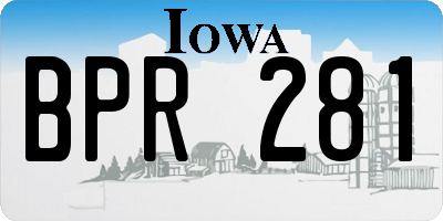 IA license plate BPR281