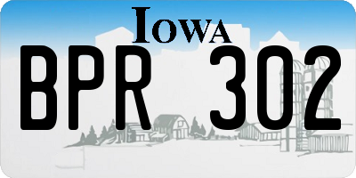 IA license plate BPR302
