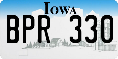 IA license plate BPR330