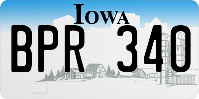 IA license plate BPR340