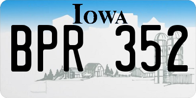 IA license plate BPR352