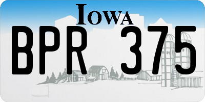IA license plate BPR375
