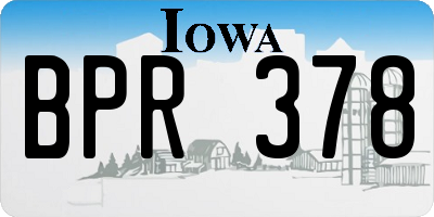 IA license plate BPR378