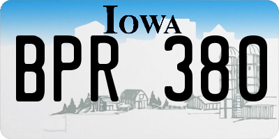 IA license plate BPR380