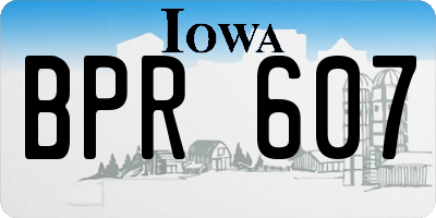 IA license plate BPR607