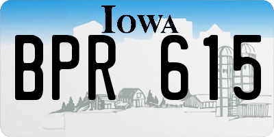 IA license plate BPR615