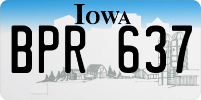 IA license plate BPR637