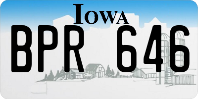 IA license plate BPR646
