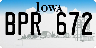 IA license plate BPR672