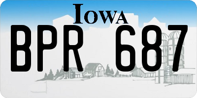IA license plate BPR687