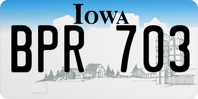 IA license plate BPR703