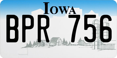 IA license plate BPR756