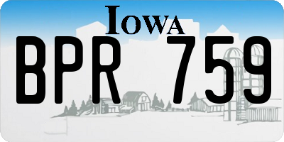 IA license plate BPR759