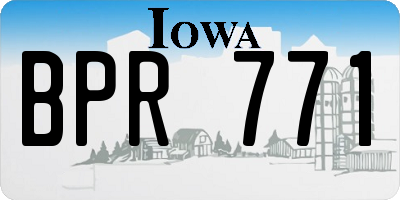 IA license plate BPR771