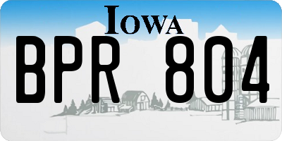 IA license plate BPR804