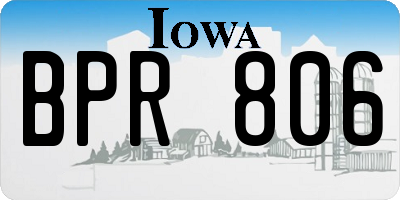 IA license plate BPR806