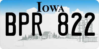 IA license plate BPR822