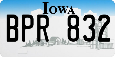 IA license plate BPR832