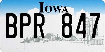 IA license plate BPR847