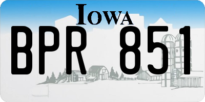 IA license plate BPR851