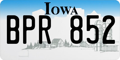 IA license plate BPR852