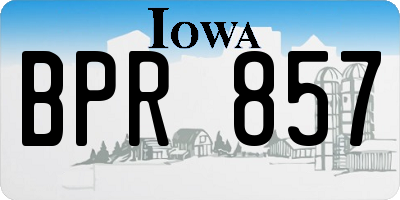 IA license plate BPR857