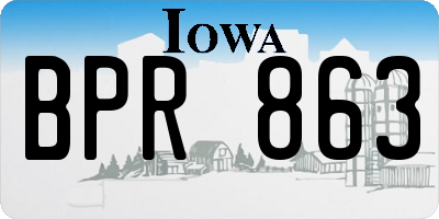 IA license plate BPR863